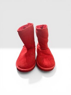 UGG Red Suede Short Shearling Boots